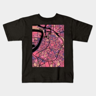 Antwerp Map Pattern in Purple & Pink Kids T-Shirt